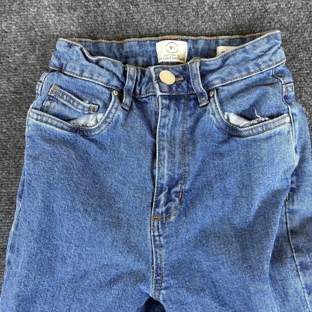Cotton On 90's Jeans Womens 2 Blue Denim Cotton Stretch High Rise High Rise